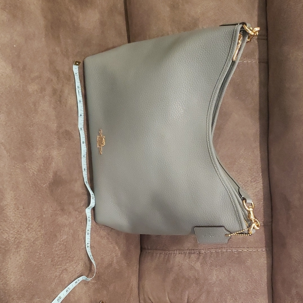 Coach Pebble Sage Shoulder Bag with Gold Hardware